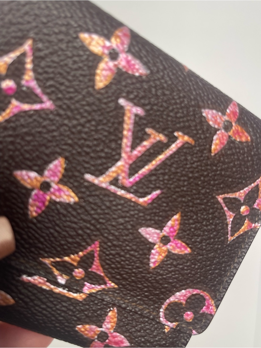 Vintage Louis Vuitton Checkbook Wallet Handpainted